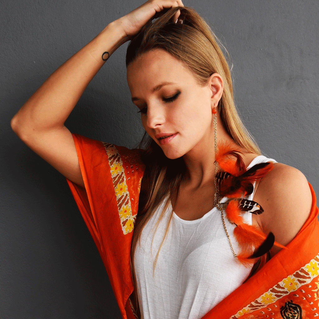 Floridian Orange / Designer Maxi Dress Boho Luxury Resort Wear Fabric Dress Artisan Concept Clothing Unique Upcycled Couture