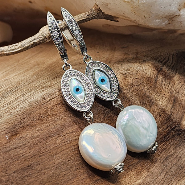 We See Each Other / Designer Jewelry Silver Earrings Natural Coin Pearls Hypoallergenic Jewelry Most Popular Jewelry Gift For Women