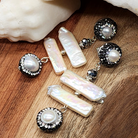 Three Wishes / Designer Jewelry Earrings Natural Pearls Stone Hypoallergenic Jewelry Most Popular Jewelry Gift For Women