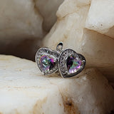 Take Me Out  / Most Popular Jewelry Silver Earrings Natural Mystic Topaz Studs Hypoallergenic Earrings Gift For Women