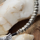 Anasazi / Mens Necklace Antique Eagle Ancient Aliens Genuine Black Agate Boho Tribal Lava