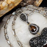 Crystal Clear Gemma’s Limited /  Artisan Boho Necklace Designer Jewelry Tooth Pendant Unique Long Necklace Jewelry Gift For Lady