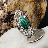 La Palma / 6.8 / Designer Jewelry Genuine Stone Malachite Unique Ring Hypoallergenic Silver 925 Ring Gift for Momen