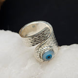 Ocean Spell / 7 - 7.5 / Designer Jewelry Natural Mother of Pearl Stone Unique Ring Hypoallergenic Silver 925 Ring Gift for Momen