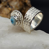 Ocean Spell / 7 - 7.5 / Designer Jewelry Natural Mother of Pearl Stone Unique Ring Hypoallergenic Silver 925 Ring Gift for Momen