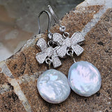 Go Girl / Designer Jewelry Silver Earrings Natural Baroque Coin Pearls Hipoalergenic Jewelry Most Popular Jewelry Gift For Women