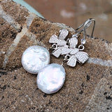 Go Girl / Designer Jewelry Silver Earrings Natural Baroque Coin Pearls Hipoalergenic Jewelry Most Popular Jewelry Gift For Women
