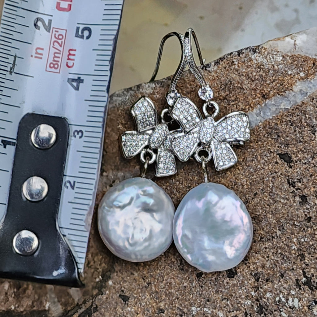 Go Girl / Designer Jewelry Silver Earrings Natural Baroque Coin Pearls Hipoalergenic Jewelry Most Popular Jewelry Gift For Women