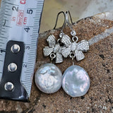 Go Girl / Designer Jewelry Silver Earrings Natural Baroque Coin Pearls Hipoalergenic Jewelry Most Popular Jewelry Gift For Women