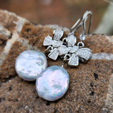 Go Girl / Designer Jewelry Silver Earrings Natural Baroque Coin Pearls Hipoalergenic Jewelry Most Popular Jewelry Gift For Women