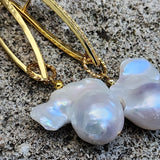 Love Of My Life / Most Popular Jewelry Baroque Pearl Silver Gold Earrings Natural Pearls Studs Hipoalergenic Earrings Gift For Women