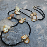 TAHITIAN GOLD  / Designer Jewelry Long Necklace Elegant Jewelry Exotic Rare Pearl Necklace Austrian Crystal Necklace Gift for Momen