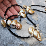 TAHITIAN GOLD  / Designer Jewelry Long Necklace Elegant Jewelry Exotic Rare Pearl Necklace Austrian Crystal Necklace Gift for Momen