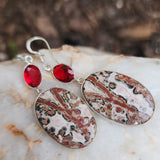 Sierra Madre / Floral Jewelry Silver Earrings Natural Laguna Jasper Stone Hypoallergenic Jewelry Most Popular Jewelry Gift For Women