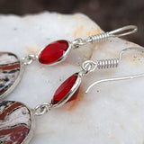 Sierra Madre / Floral Jewelry Silver Earrings Natural Laguna Jasper Stone Hypoallergenic Jewelry Most Popular Jewelry Gift For Women