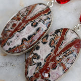 Sierra Madre / Floral Jewelry Silver Earrings Natural Laguna Jasper Stone Hypoallergenic Jewelry Most Popular Jewelry Gift For Women