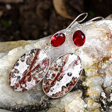 Sierra Madre / Floral Jewelry Silver Earrings Natural Laguna Jasper Stone Hypoallergenic Jewelry Most Popular Jewelry Gift For Women