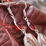 Sierra Madre / Floral Jewelry Silver Earrings Natural Laguna Jasper Stone Hypoallergenic Jewelry Most Popular Jewelry Gift For Women
