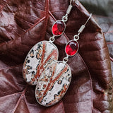 Sierra Madre / Floral Jewelry Silver Earrings Natural Laguna Jasper Stone Hypoallergenic Jewelry Most Popular Jewelry Gift For Women