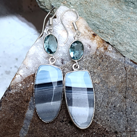 DREAMING SOUL / Silver Sterling  925 Earrings Natural Pearls Crystals Stone Hypoallergenic Jewelry Jewelry Gift For Women