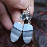 DREAMING SOUL / Silver Sterling  925 Earrings Natural Pearls Crystals Stone Hypoallergenic Jewelry Jewelry Gift For Women