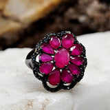 All You Need / 7 / Designer Jewelry Genuine Stone Raw Pink Ruby Unique Ring Hypoallergenic Silver 925 Ring Gift for Momen