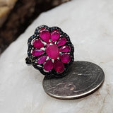 All You Need / 7 / Designer Jewelry Genuine Stone Raw Pink Ruby Unique Ring Hypoallergenic Silver 925 Ring Gift for Momen