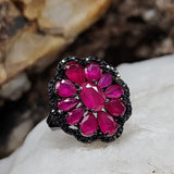 All You Need / 7 / Designer Jewelry Genuine Stone Raw Pink Ruby Unique Ring Hypoallergenic Silver 925 Ring Gift for Momen