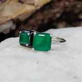Tha Wander Days / 9.3 / Designer Jewelry Natural Green Chalcedony Unique Hypoallergenic Silver 925 Ring Gift for Lady