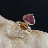 Three Wishes / 8  / Designer Jewelry Citrine Stone Unique Ring Hypoallergenic Silver 925 Ring Gift for Momen
