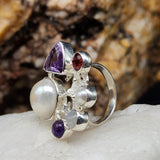 ALLIANCE / 6 / Designer Silver Ring Natural Pearls Stone Hypoallergenic Jewelry Most Popular Jewelry Gift For Women