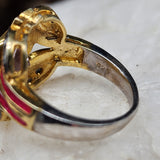 Spice of Life / 8.2 / Designer Jewelry Amethist Diamond Unique Ring Hypoallergenic Silver 925/14K Gold Ring Gift for Momen