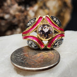 Spice of Life / 8.2 / Designer Jewelry Amethist Diamond Unique Ring Hypoallergenic Silver 925/14K Gold Ring Gift for Momen