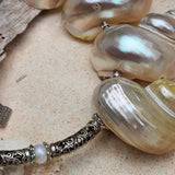 Queen Of Spring / Designer Jewelry Large Ocean Shell Necklace Shell Mother Of Pearl Stone Necklace Seashell Necklace