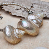 Florida Springs / Designer  Mermade Jewelry Large Ocean Shell Necklace Shell Mother Of Pearl Stone Necklace Boho Seashell Necklace