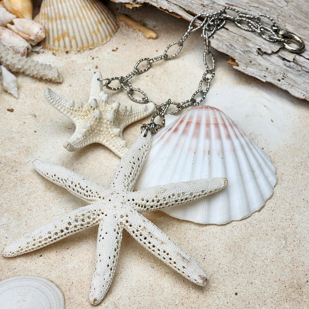 HOLLYWOOD MERMAIDS / Designer Mermade Jewelry Large Sea Star Necklace Ocean Shells  Necklace Boho Necklace for Mermade