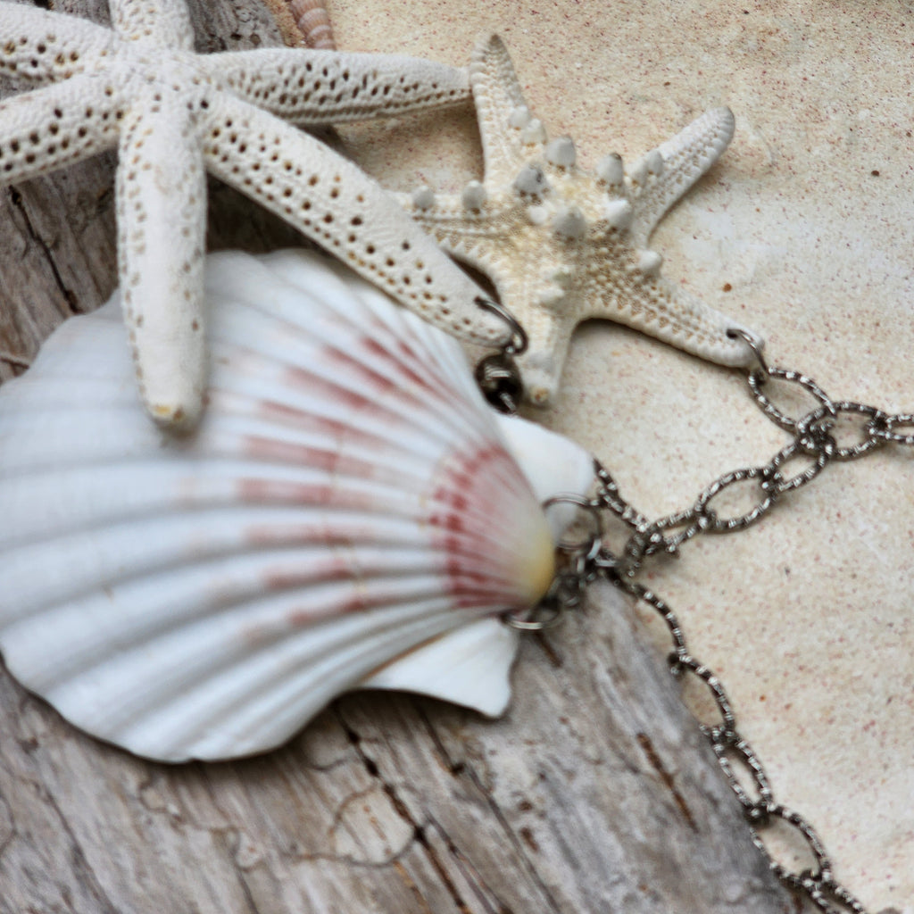 HOLLYWOOD MERMAIDS / Designer Mermade Jewelry Large Sea Star Necklace Ocean Shells  Necklace Boho Necklace for Mermade
