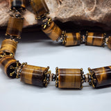 Golden Age / Golden Tiger Eye Gemstone Necklace Large chunky massive Necklace Beaded Mystic Spell Necklace Celestial Jewelry