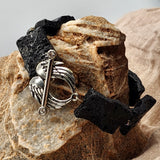 Crystal Eagle / Dwsigner Mens Bracelet Size 9.5 Mens Jewelry Eagle Clasp Lava Stone Mens