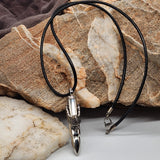 Admiral / Mens Necklace Genuine Italian Leather Surgical steel Eagle Bullet pendant