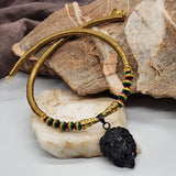 Irieshun / Boho Men's Necklace Chocker Black Rasta Lion Big Pendant Men's Beaded Necklace