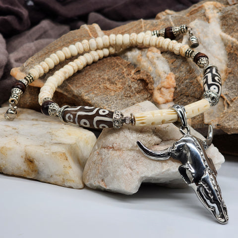 Los Alamos / Bohemian Mens Necklace Natural Stones Chocker Massive Man necklace
