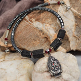 Mahabharata /  Mens Necklace Buddha Head Pendant Jewelry Tsoukalos Ancient Aliens Boho