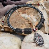 Mahabharata /  Mens Necklace Buddha Head Pendant Jewelry Tsoukalos Ancient Aliens Boho