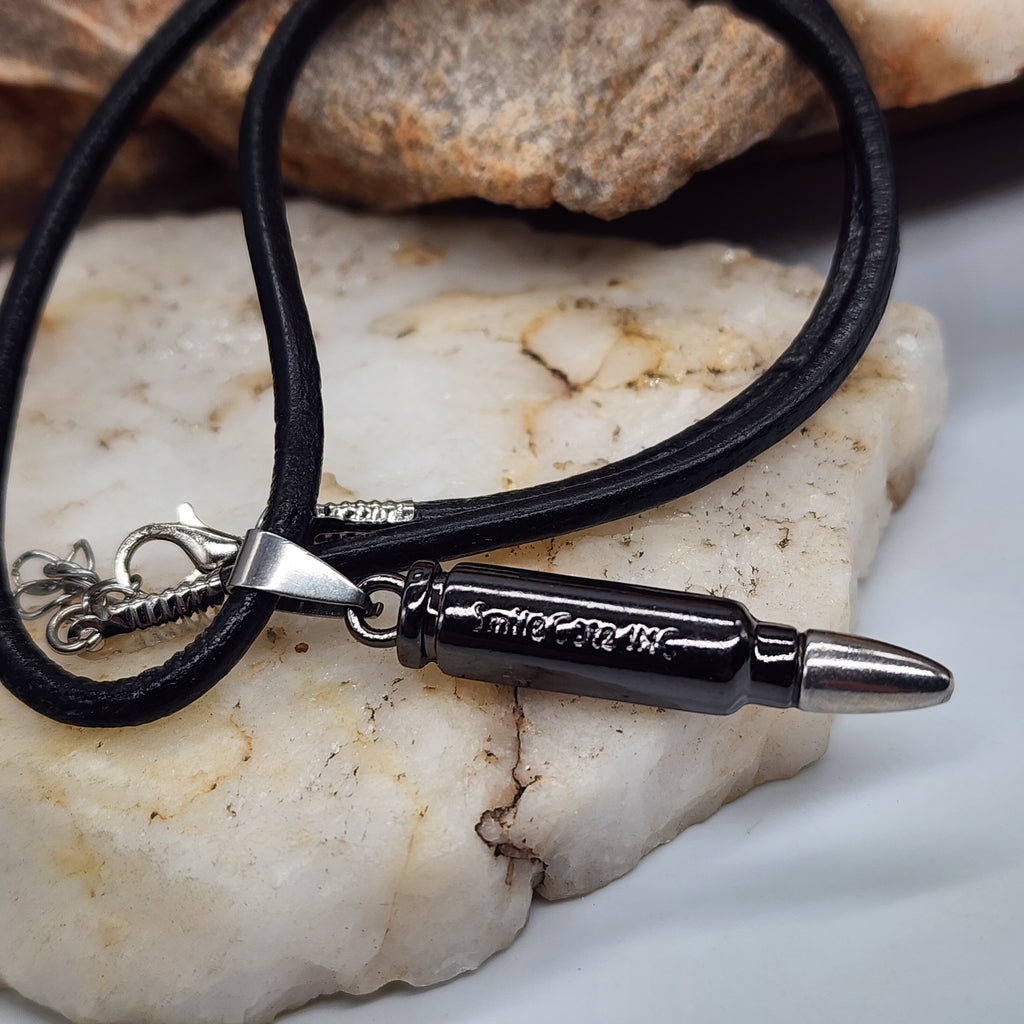 Steel Man / Necklace for Men Men's Leather Necklace Men's Jewelry Gift Men Accessory