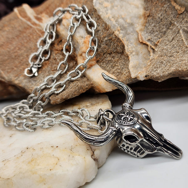 Los Cabos / Bull Skull Chain Necklace For Mens Massive Necklace Hypoallergenic Gift for Man