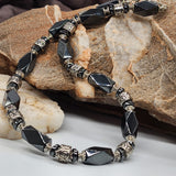 Tension Force / Bohemian Mens Necklace Natural Hematite Chocker Massive Man necklace