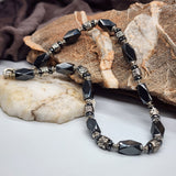 Tension Force / Bohemian Mens Necklace Natural Hematite Chocker Massive Man necklace