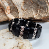 Black Opium / Men's Bracelet Men's Beaded Black Onyx Stone Jewelry Artisan Boho Men