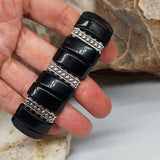Black Opium / Men's Bracelet Men's Beaded Black Onyx Stone Jewelry Artisan Boho Men